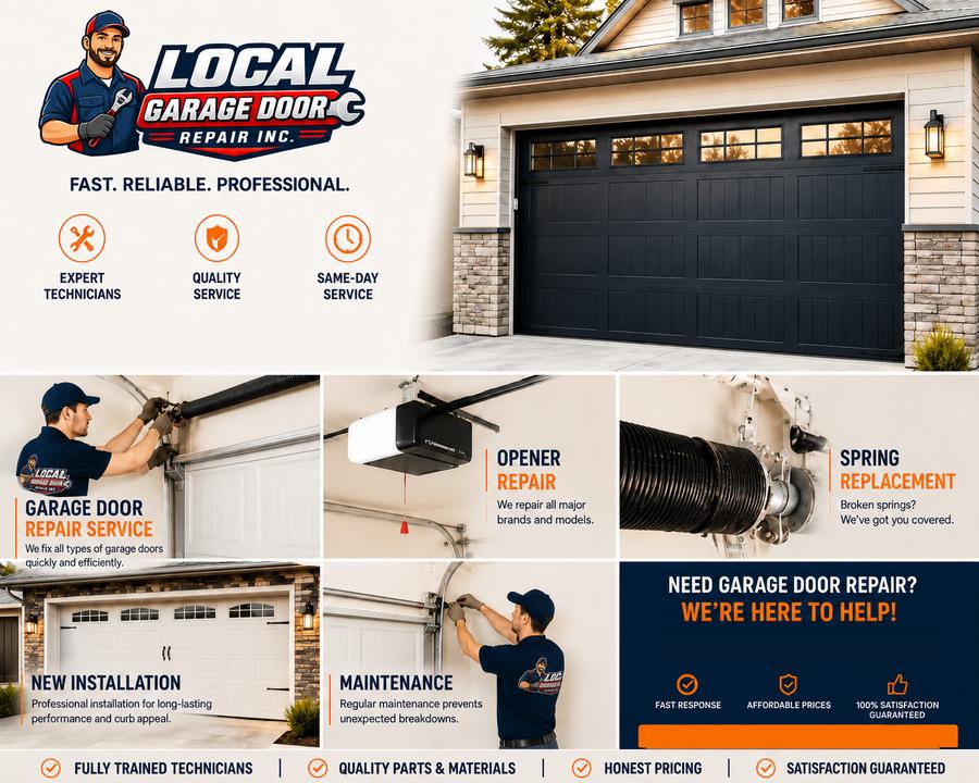 Cable, spring, opener and panel repairs in one visit - Local Garage Door Repair Inc, West Hollywood