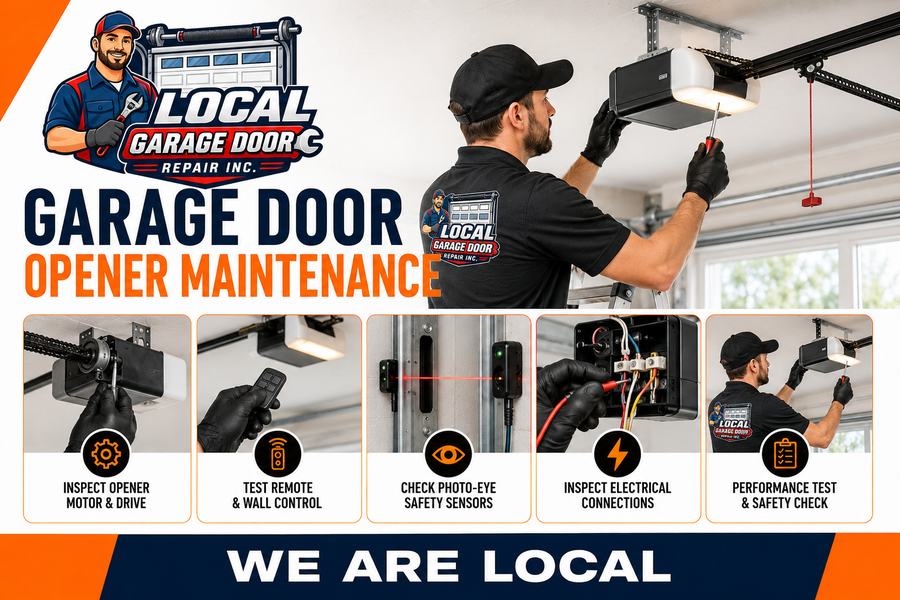 Opener servicing: drive, rail, safety sensors and remotes - Local Garage Door Repair Inc, West Hollywood