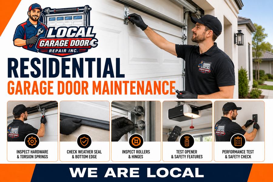 Routine servicing for a home garage door - Local Garage Door Repair Inc, West Hollywood