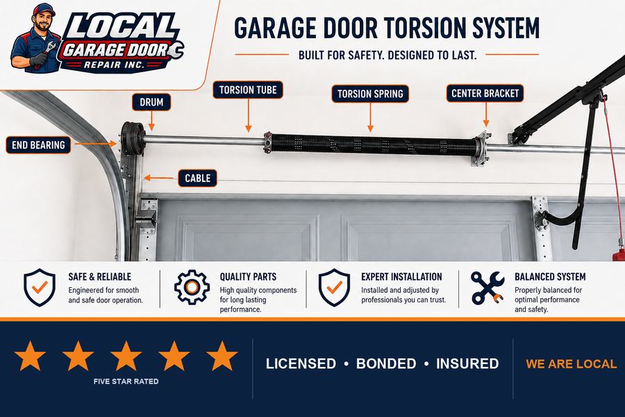How a torsion spring system is put together - Local Garage Door Repair Inc, West Hollywood